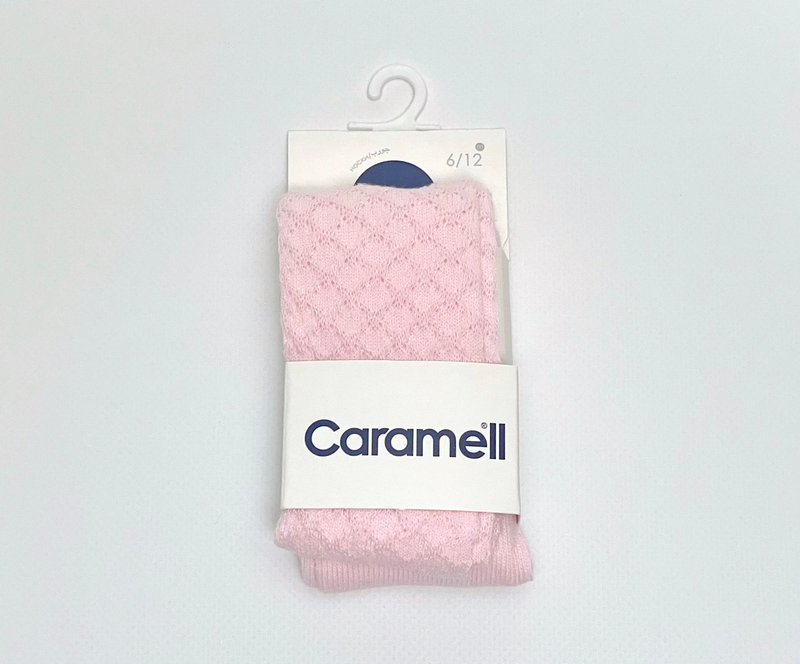 Колготки ажурні для дівчинки Caramell однотон 0-6 міс ніжно-рожеві 009011-1 фото